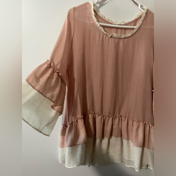 Blush & Cream Ruffle Top - Picture 2 of 2